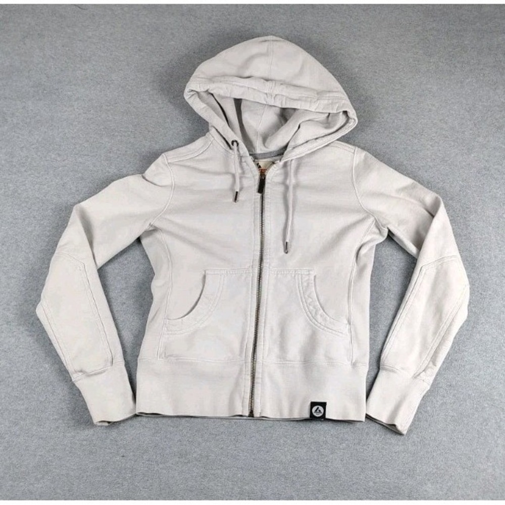American Giant Heavyweight Camp Hoodie Womens Small Light Gray Classic Full Zip